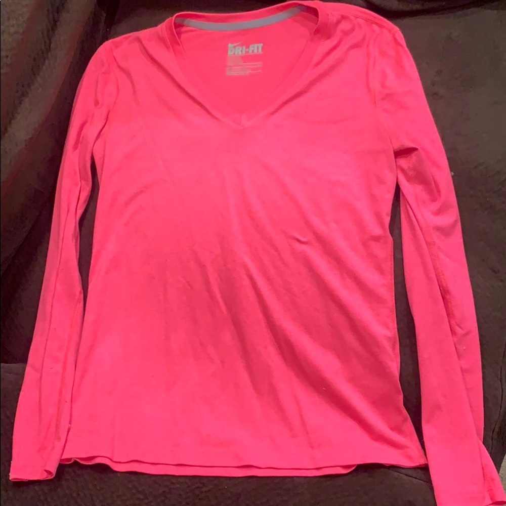 Neon pink Nike drifit long sleeve